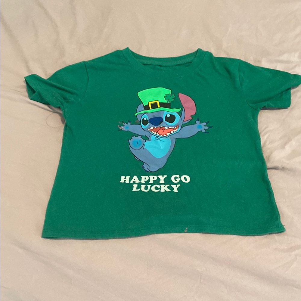 Disney Green Tee with Playful Character